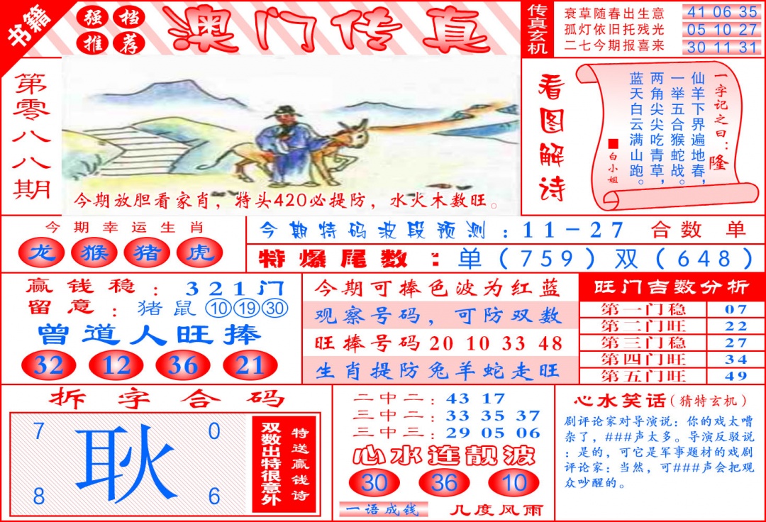 088期澳门传真玄机[图]